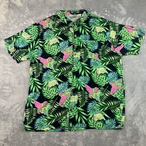 SpongeBob SquarePants Adult Hawaiian Button Down Beach Shirt Nickelodeon XL